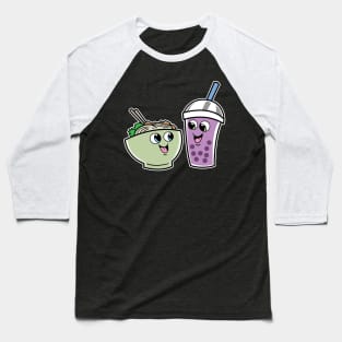 Ramen Noodle Soup Kawaii Anime Bubble Tea Boba Baseball T-Shirt